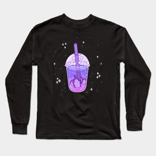 Graveyard boba tea with many ghosts Long Sleeve T-Shirt